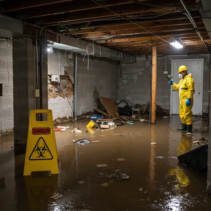 Flooded Basement Electrical Hazard in Moravian Falls, NC Property